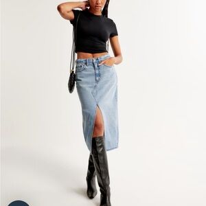 Abercrombie Denim Midi Skirt